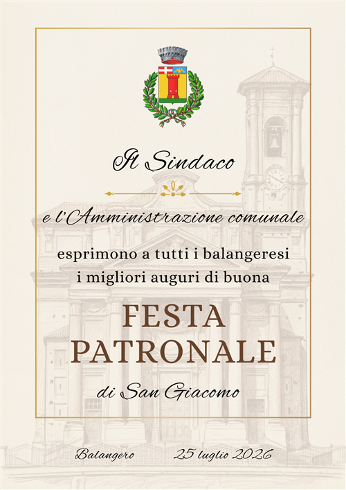 Auguri di buona Festa Patronale