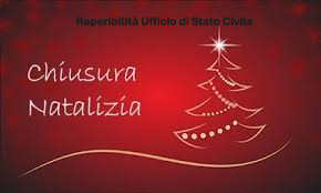 Chiusura natalizia Ufficio di Stato Civile