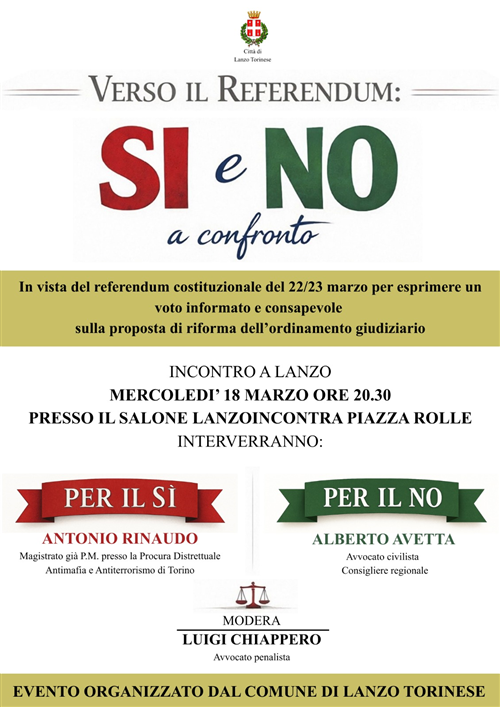 Verso il Referendum: SI e NO a confronto