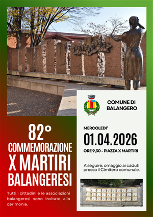 1 aprile 1944 - 1 aprile 2026 - 82^ Commemorazione Martiri balangeresi